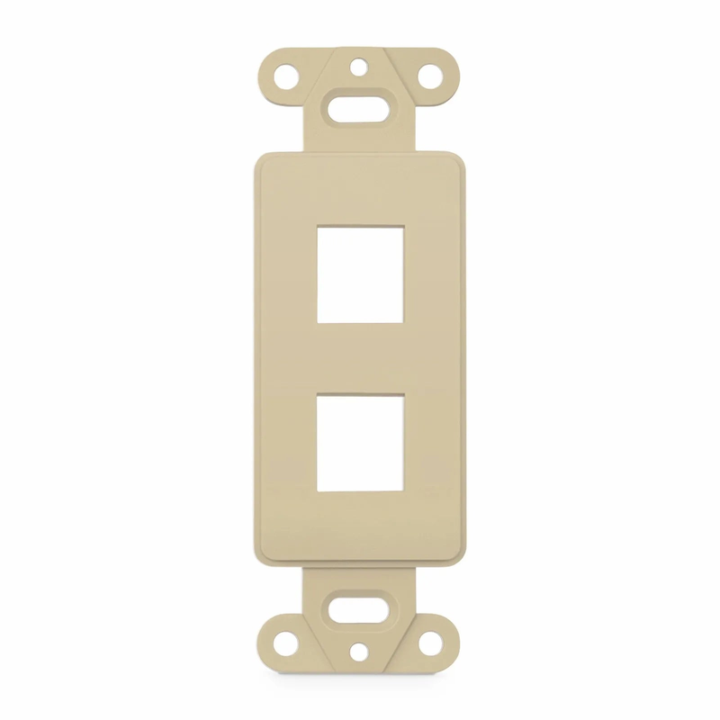 Refurb Squared SyncEaseFFSystem Faceplate Frame Keystone Insert, 2 Ports, Ivory, 4.09'' x 1.4''