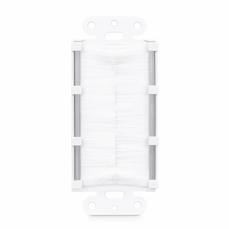 Refurb Squared Faceplate Frame Keystone Insert, Brush, White, 4.09'' x 1.79''