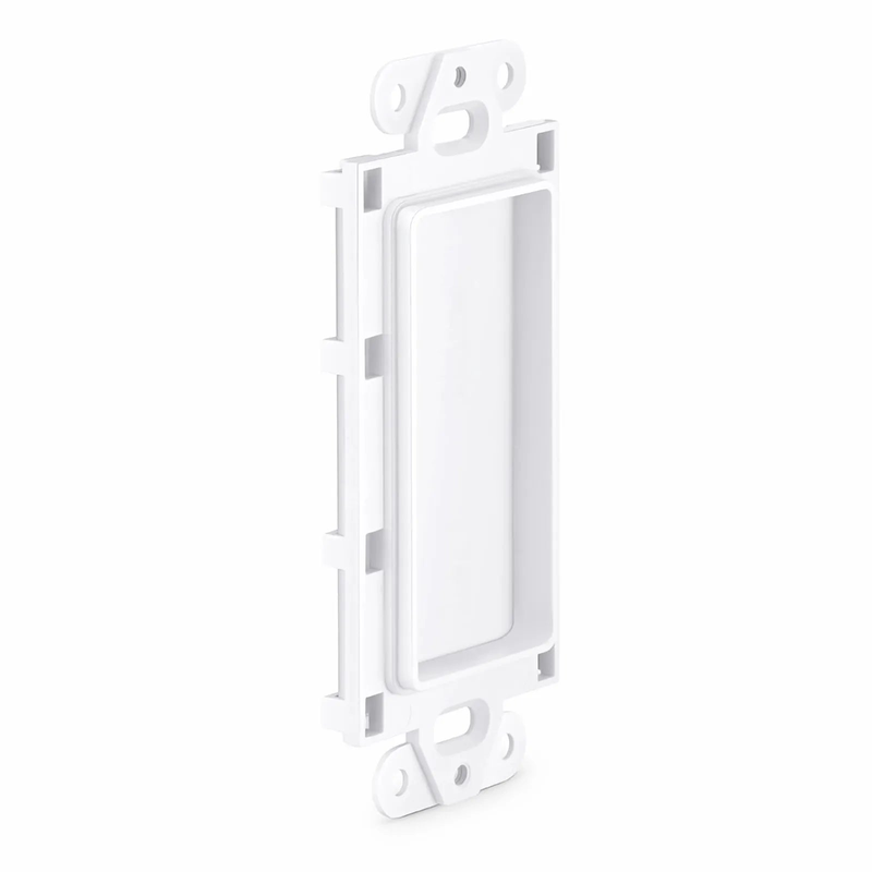 Refurb Squared Faceplate Frame Keystone Insert, Brush, White, 4.09'' x 1.79''