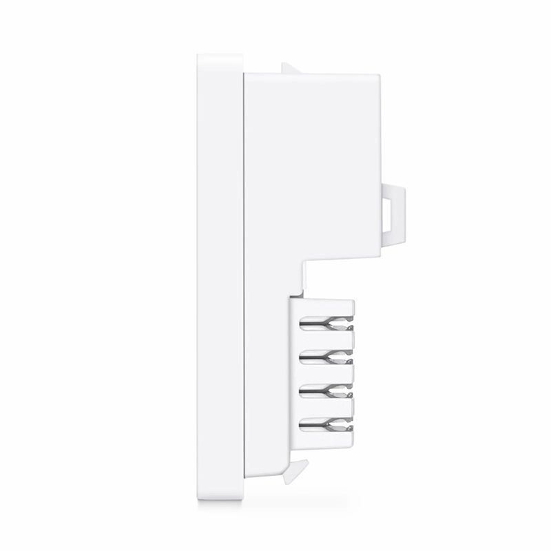 Refurb Squared British-Style Cat6 Shuttered Faceplate Frame Insert, Label Pockets, Flat, 1 Port, White, 1.97'' x 0.98''