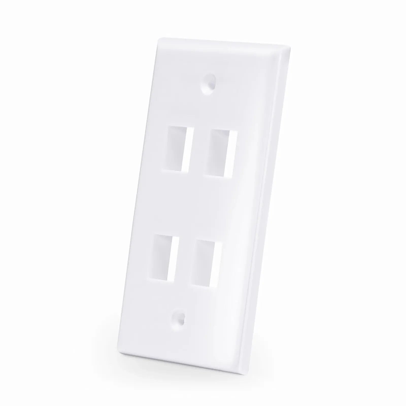 Refurb Squared Four Ports Keystone Single Gang Wall Plate