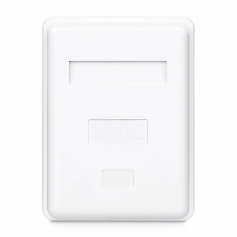 Refurb Squared Cat6a RJ45 Shielded Surface Mount Box, 1 Port, White