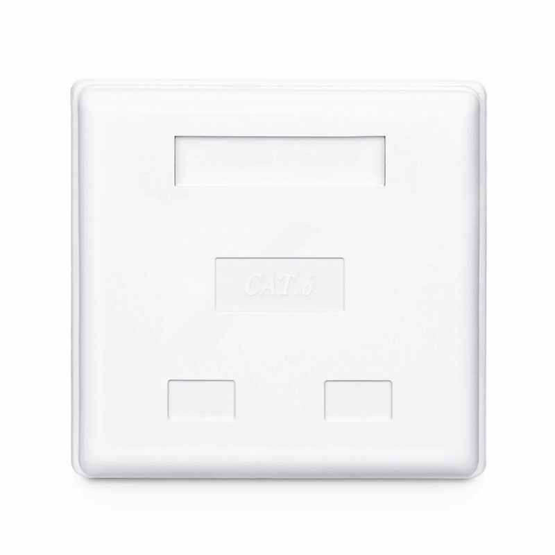 Refurb Squared Cat6 RJ45 Shielded Surface Mount Box, 2 Ports, White