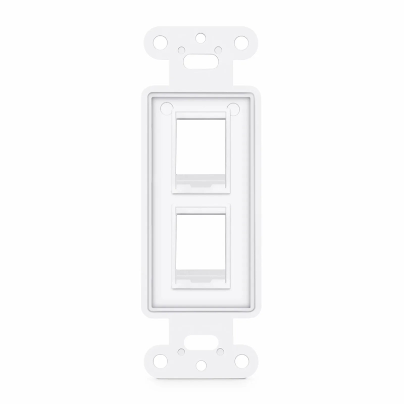 Refurb Squared Faceplate Frame Keystone Insert, 2 Ports, White, 4.09'' x 1.40''