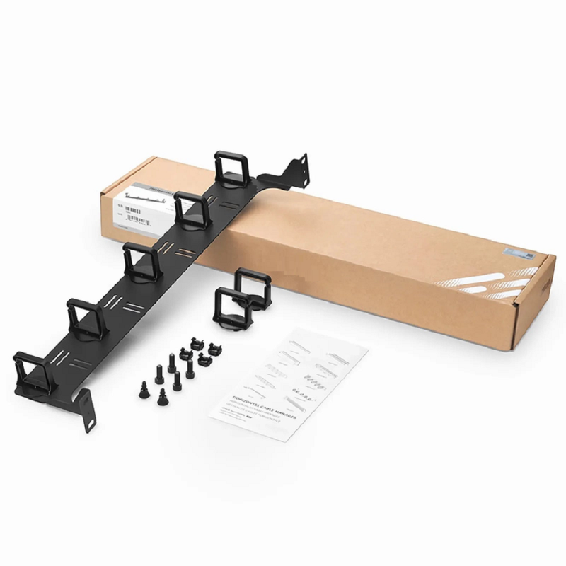 Refurb Squared Horizontal Single Sided Cable Manager for 19 in. Rack or Cabinet, 0RU, 5 Snap-in D-Rings, 4.29 in. Depth