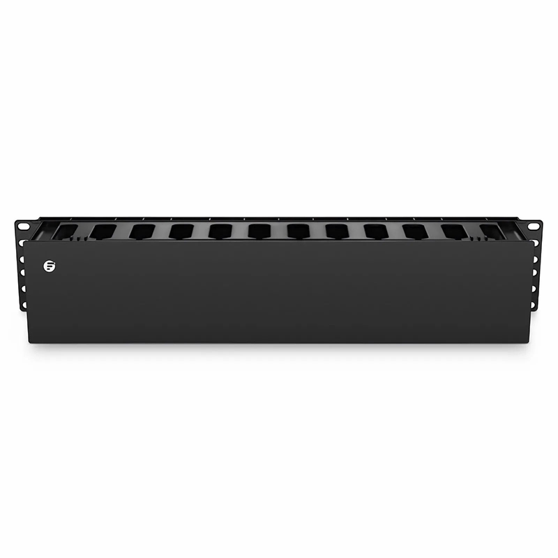 Refurb Squared Horizontal Single Sided Manager, 2RU, Finger Duct with Cover, 3.43 in. Depth