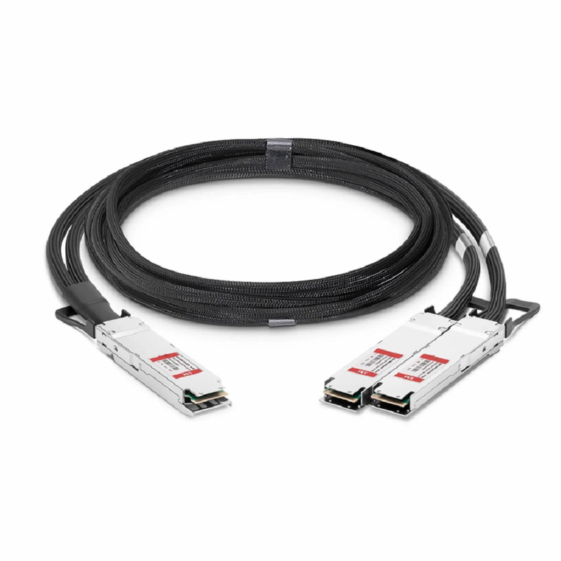 Refurb Squared 5m (16ft) NVIDIA/Mellanox MCA7J65-N005 Compatible 800G Twin-port OSFP 8 x 100G PAM4 Finned Top to 2 x 400G QSFP112 4 x 100G PAM4 Ethernet Active Direct Attach Copper Breakout Cable