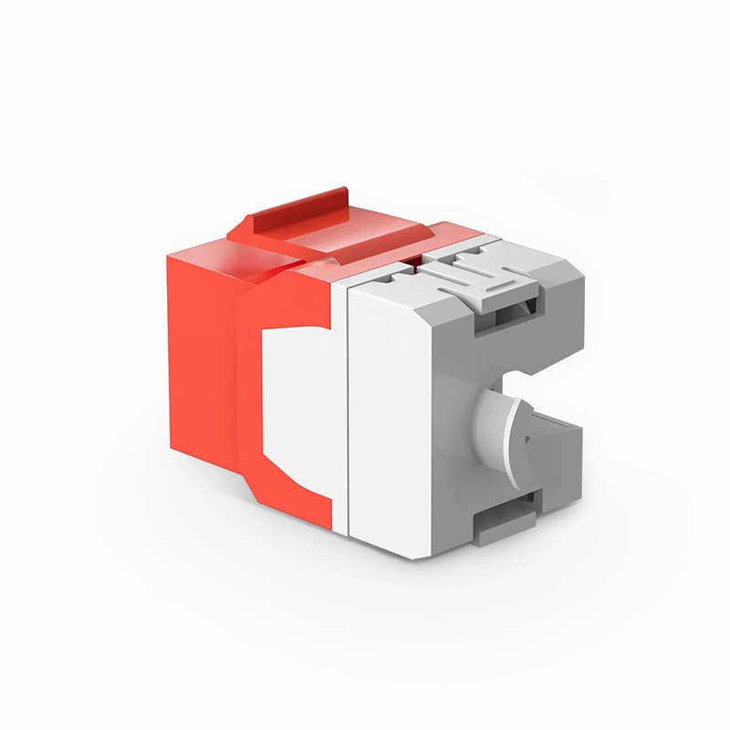 Refurb Squared Cat6 RJ45 (8P8C) Unshielded Punch Down Keystone Jack Module, Red (10 pcs/Pack)