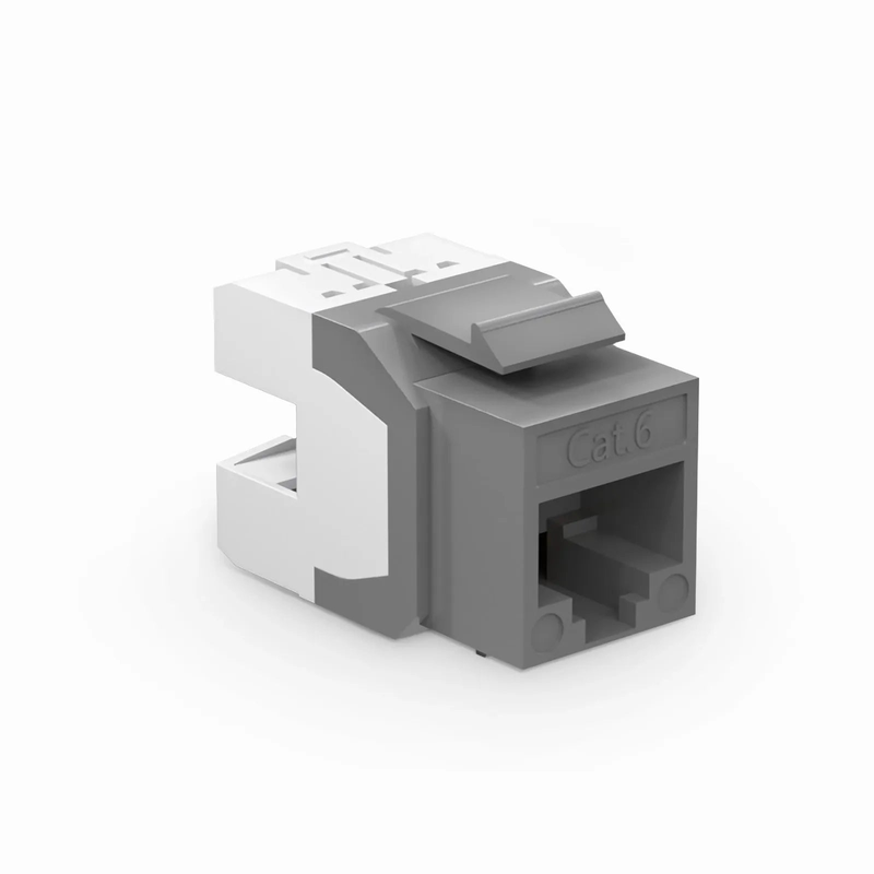 Refurb Squared Cat6 RJ45 (8P8C) Unshielded Punch Down Keystone Jack Module, Gray (10 pcs/Pack)