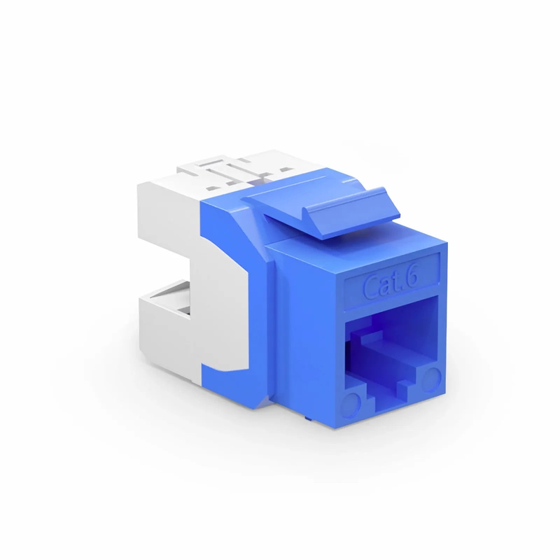Refurb Squared Cat6 RJ45 (8P8C) Unshielded Punch Down Keystone Jack Module, Blue (10 pcs/Pack)