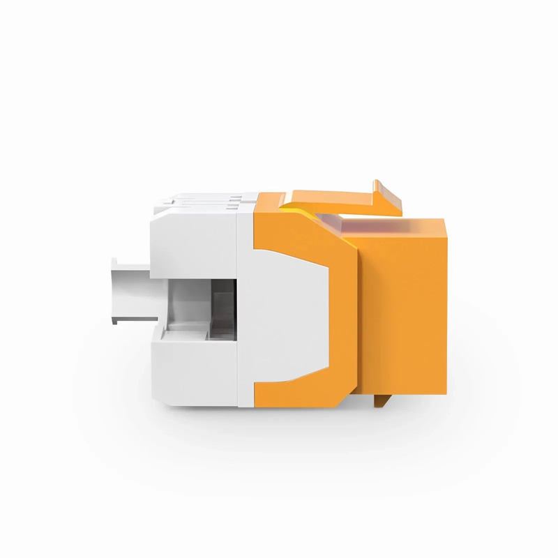 Refurb Squared Cat6 RJ45 (8P8C) Unshielded Punch Down Keystone Jack Module, Orange (10 pcs/Pack)