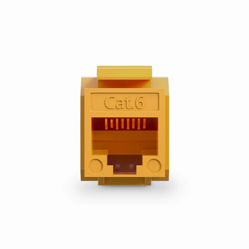 Refurb Squared Cat6 RJ45 (8P8C) Unshielded Punch Down Keystone Jack Module, Orange (10 pcs/Pack)