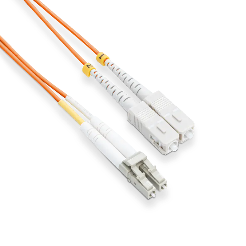 15m (49ft) LC UPC to SC UPC Duplex OM2 Multimode LSZH 2.0mm Fiber Optic Patch Cable SFPS