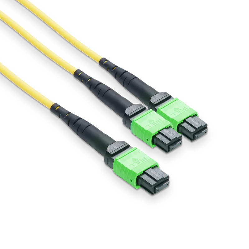 NVIDIA/Mellanox MFP7E40-N020 Compatible 20m (66ft) MPO-8 APC (Female) to 2x MPO-4 APC (Female) Single-mode (OS2) Breakout, Type B, LSZH, 3.0mm, Max IL ≤ 0.35dB, Yellow SFPS