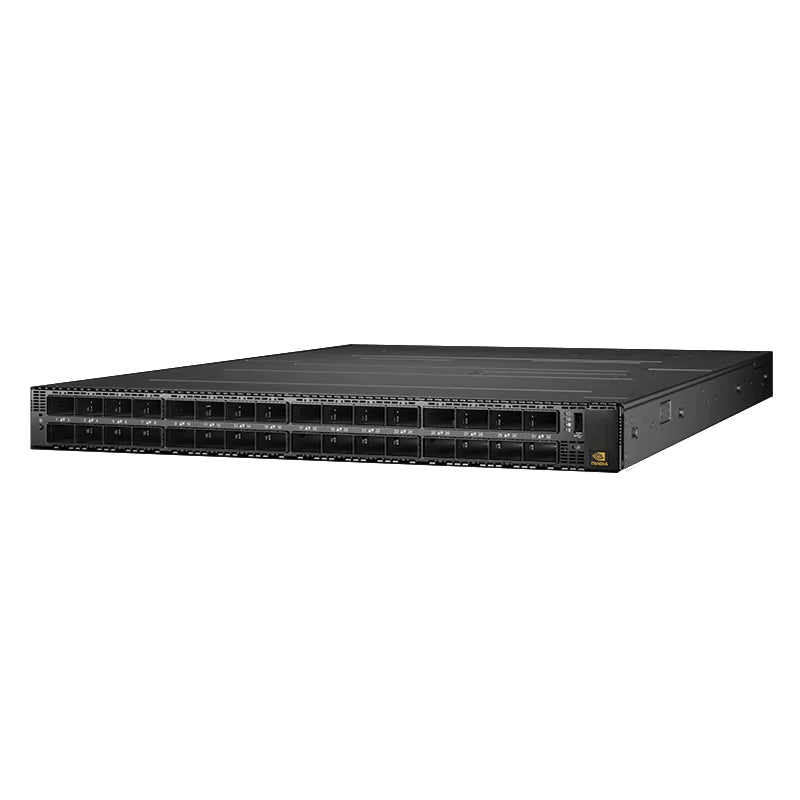 NVIDIA MQM9790-NS2F Quantum-2 NDR InfiniBand Switch, 64 x 400Gb/s Ports, 32 OSFP Cages, Unmanaged, Power-to-connector(P2C) Airflow(forward), with 3-year Service SFPS