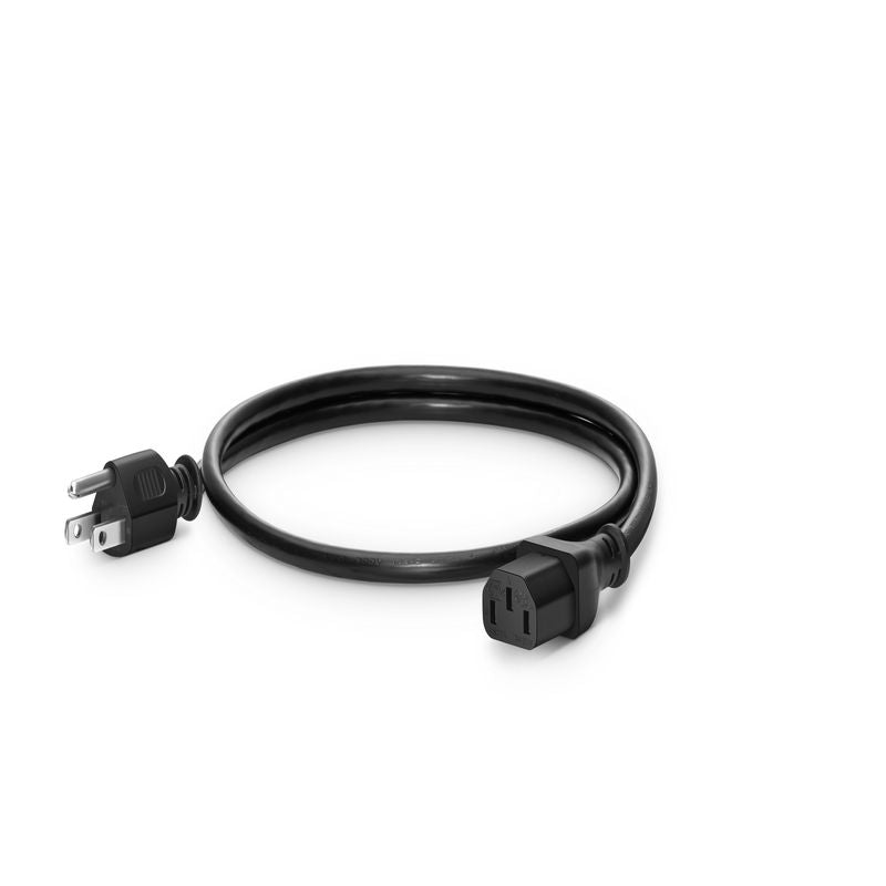 3ft (0.9m) NEMA 5-15P to IEC60320 C13 16AWG 125V/10A Power Cord, Black