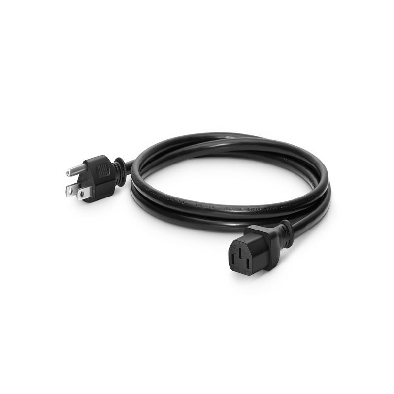 6ft (1.8m) NEMA 5-15P to IEC60320 C13 16AWG 125V/10A Power Cord, Black
