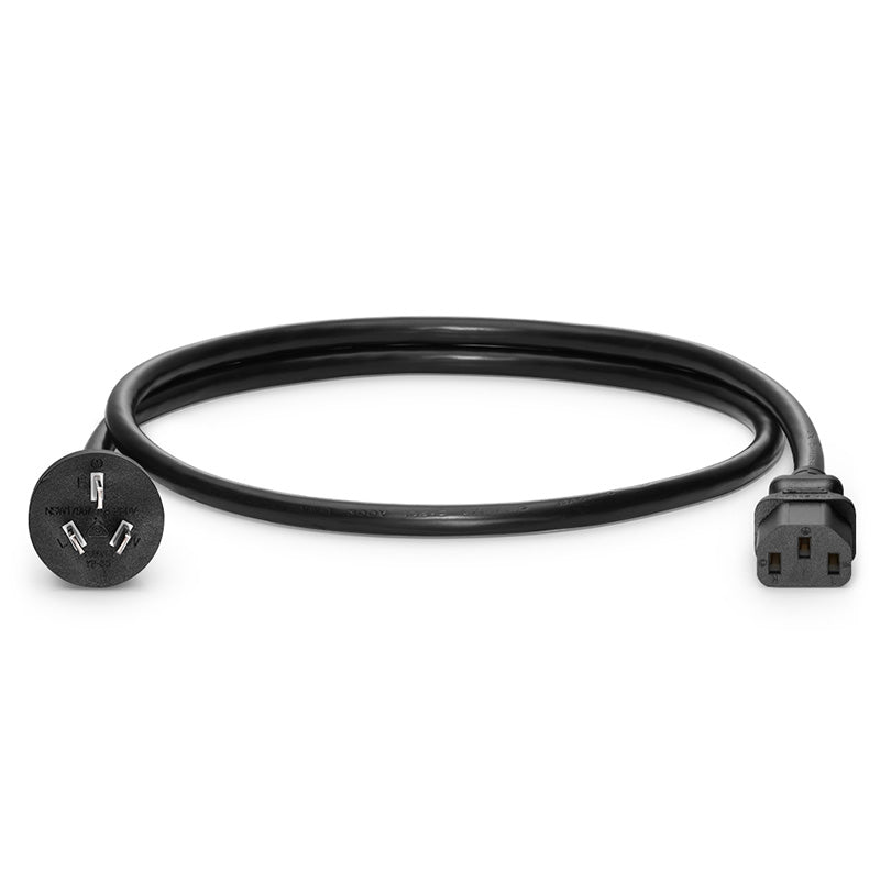 2ft (0.6m) AS/NZS 3112 Australia to IEC60320 C13 3 x 1.0mm² 250V/10A Power Cord, Black