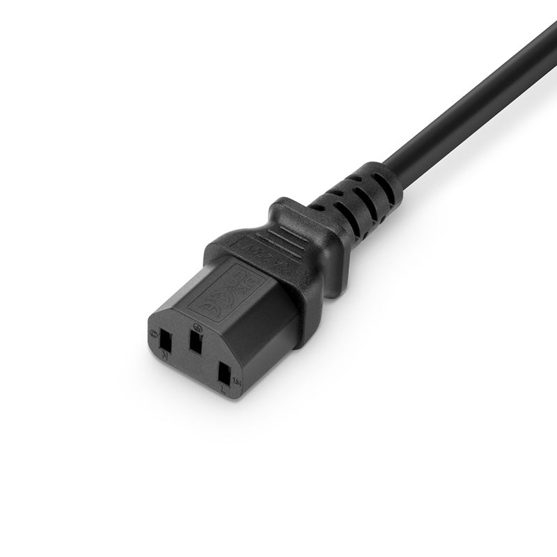 2ft (0.6m) BS 1363 to IEC60320 C13 3 x 1.0mm² 250V/10A Power Cord, Black