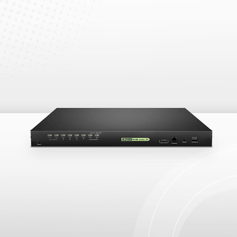8-Port Cat5 1U Rack-Mount KVM Over IP Switch, 8 x RJ45 to VGA Interface Modules Included