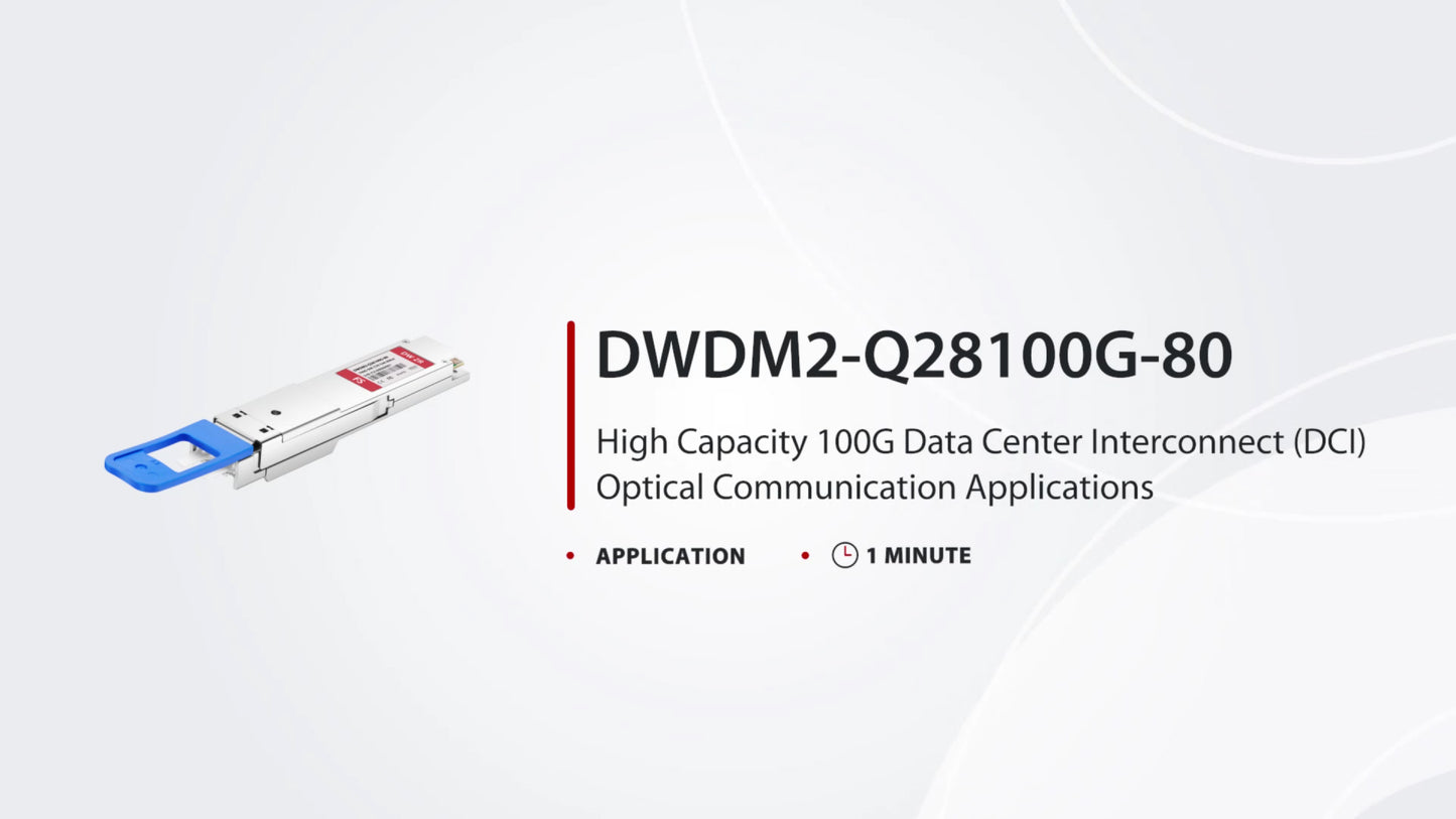 Cisco C39 C40 Compatible QSFP28 100G DWDM PAM4 80km (Require EDFA and TDCM) DOM Duplex CS/UPC SMF Optical Transceiver Module for Transmission