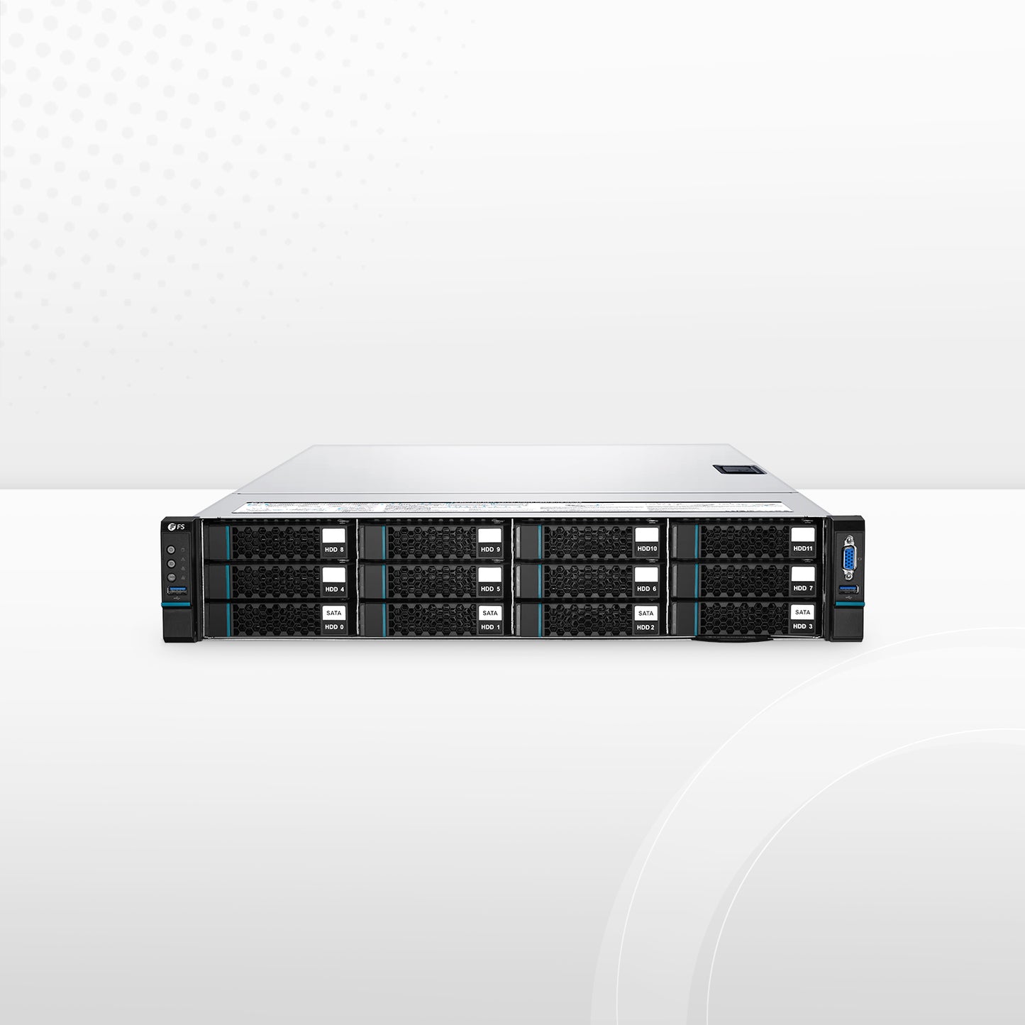RS5230, 2U Rack Server, 2 x Intel® Xeon® Scalable Processors, 4 x 16GB of Memory, 4 x 3.5' Hot-swap SATA Drive Bays, 2 x RJ45 1GbE Ports, 550W Redundant