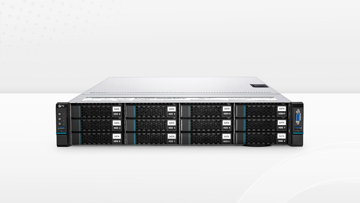 RS7250, 2U Rack Server, 2 x Intel® Xeon® Scalable Processors, 2 x 32GB of Memory, 2 x 2.5'' Hot-swap SATA SSD Drive Bays, 2 x RJ45 1GbE Ports, 800W Redundant