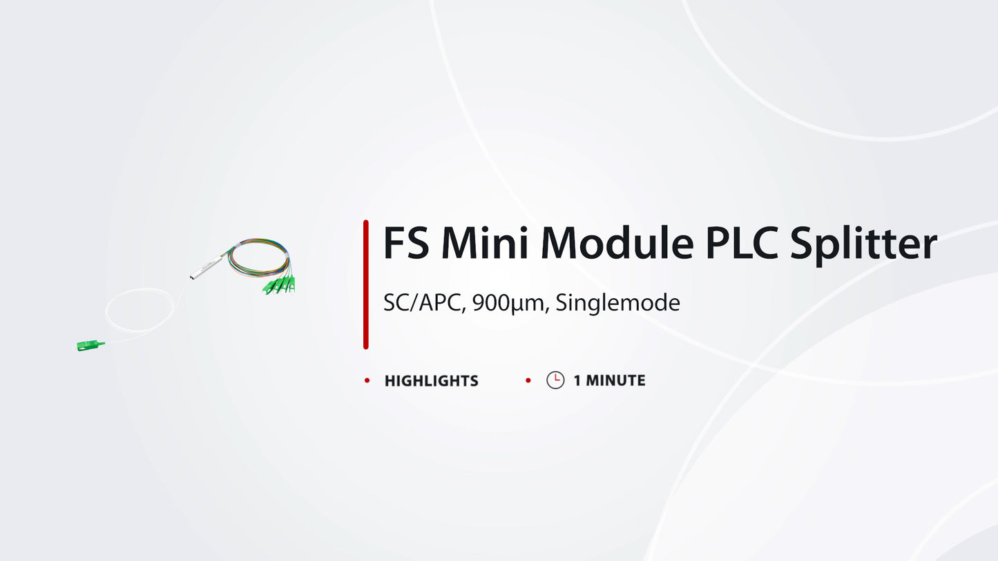 1 x 3 PLC Fiber Splitter, Mini Module, 900μm, SC/APC, Singlemode