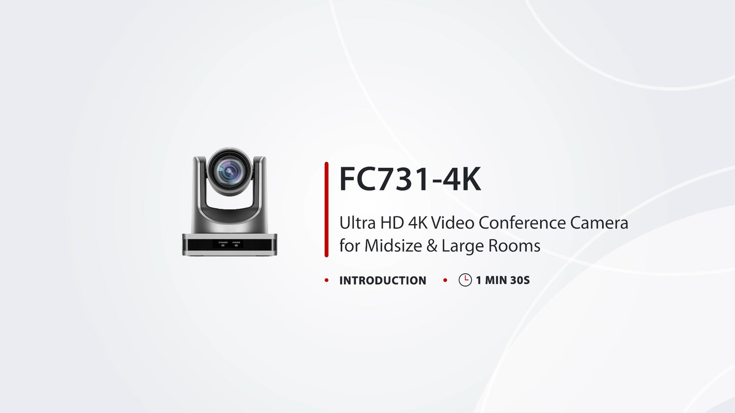 FC731-4K Ultra HD 4K Video Conference Camera for Midsize & Large Rooms, 12X Optical Zoom & PTZ