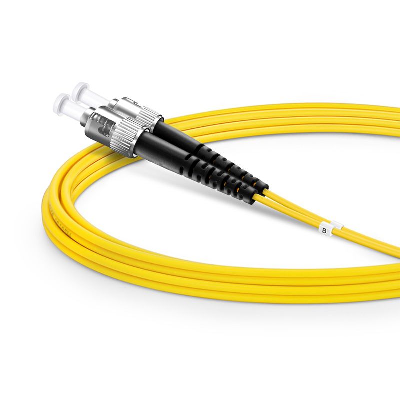 2m (7ft) Fiber Patch Cable, 2 Fibers, ST UPC to ST UPC, Single Mode (OS2), Riser (OFNR), 2.0mm, Tight-Buffered, Yellow