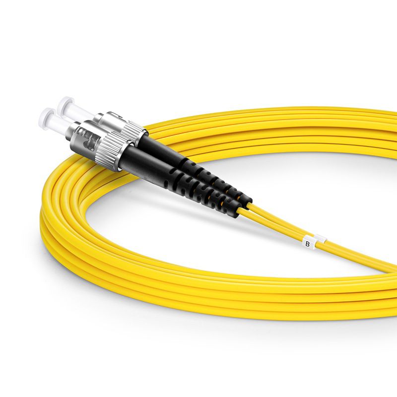 3m (10ft) Fiber Patch Cable, 2 Fibers, LC UPC Duplex to ST UPC, Single Mode (OS2), Riser (OFNR), 2.0mm, Tight-Buffered, Yellow