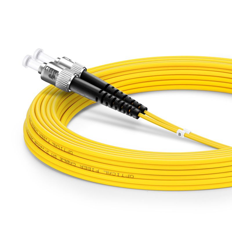 5m (16ft) Fiber Patch Cable, 2 Fibers, LC UPC Duplex to ST UPC, Single Mode (OS2), Riser (OFNR), 2.0mm, Tight-Buffered, Yellow