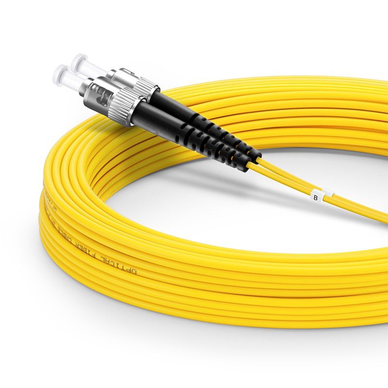 10m (33ft) Fiber Patch Cable, 2 Fibers, SC UPC Duplex to ST UPC, Single Mode (OS2), Riser (OFNR), 2.0mm, Tight-Buffered, Yellow