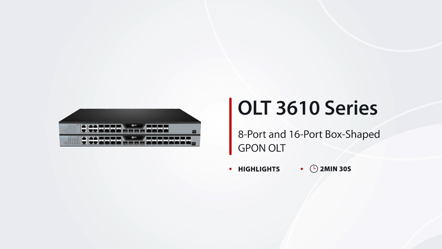 OLT3610-08GP4S, Layer 3 Feature 8-Port GPON OLT with 4 × RJ45/SFP Combo, 4 × 1G SFP and 4 × 10G SFP+ Uplink Ports, AC Power Supply, Broadcom Chip