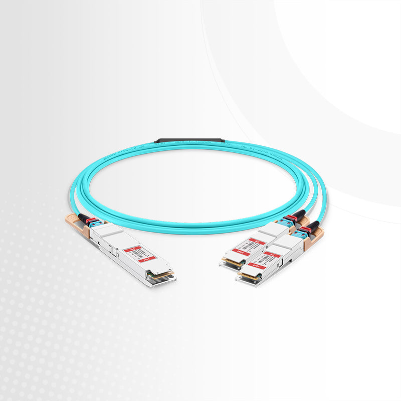 3m (10ft) NVIDIA/Mellanox MFA7U10-H003 Compatible 400G OSFP 8 x 50G PAM4 Finned Top to 2 x 200G QSFP56 4 x 50G PAM4 InfiniBand HDR Active Optical Breakout Cable for Quantum-2 Switches and ConnectX-6 HCA