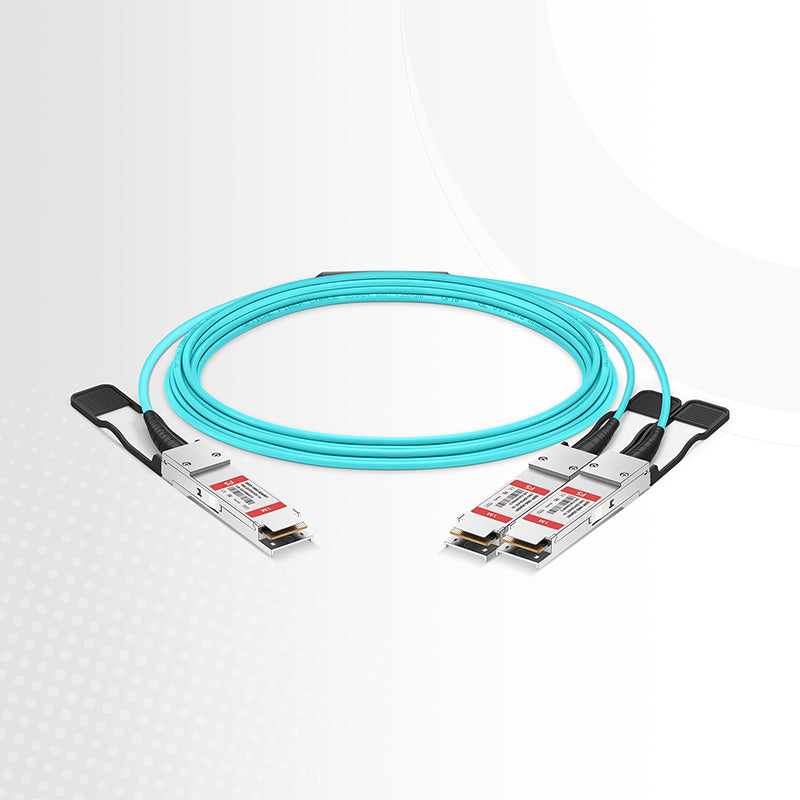 10m (33ft) Cisco Compatible 100G QSFP28 4 x 25G NRZ to 2 x 50G QSFP28 2 x 25G NRZ Active Optical Breakout Cable