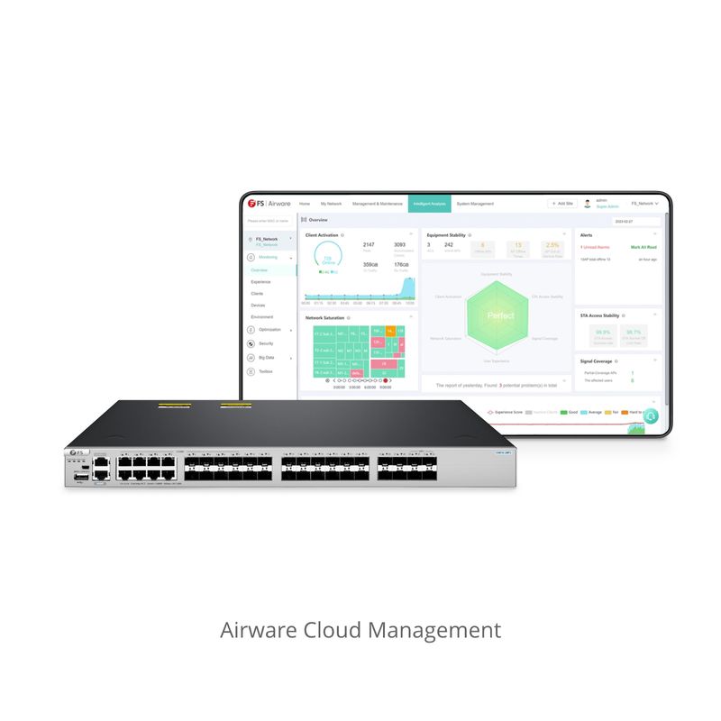 S5810-28FS, 28-Port Gigabit Ethernet L3 Switch, 20 x 1Gb SFP, 8 x 1G RJ45/SFP Combo Ports, with 4 x 10Gb SFP+ Uplinks, Stackable Switch, Broadcom Chip