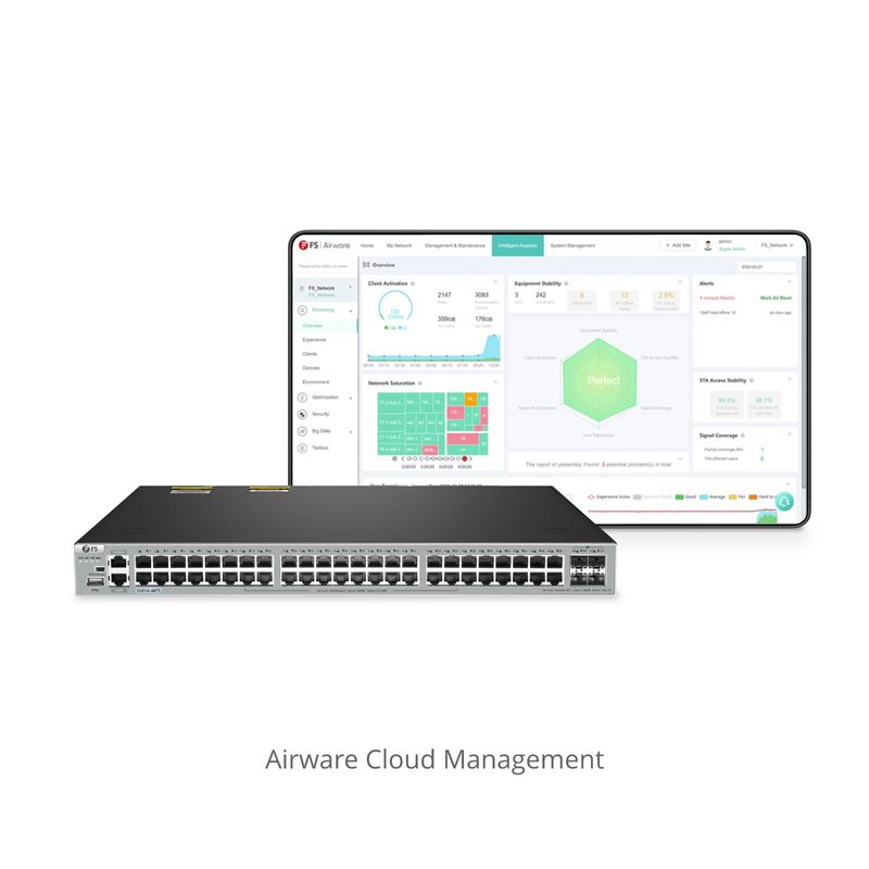 S5810-48TS, 48-Port Gigabit Ethernet L3 Switch, 48 x Gigabit RJ45, with 4 x 10Gb SFP+ Uplinks, Stackable Switch, Broadcom Chip