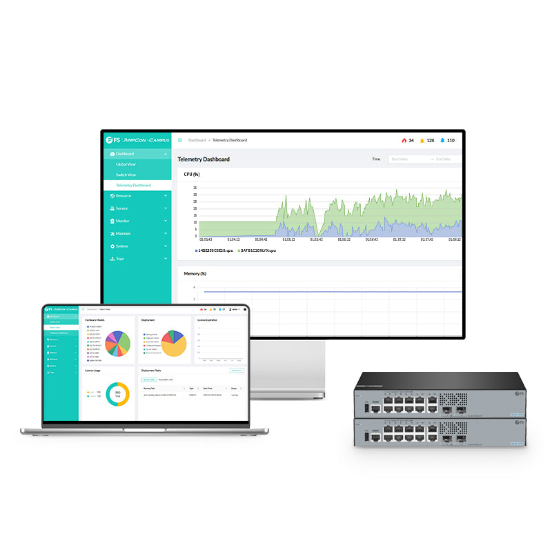 S3270-10TM, 10-Port Gigabit Ethernet L2+ Switch, 10 x Gigabit RJ45, with 2 x 1/2.5Gb SFP Uplinks, PicOS®, Broadcom Chip