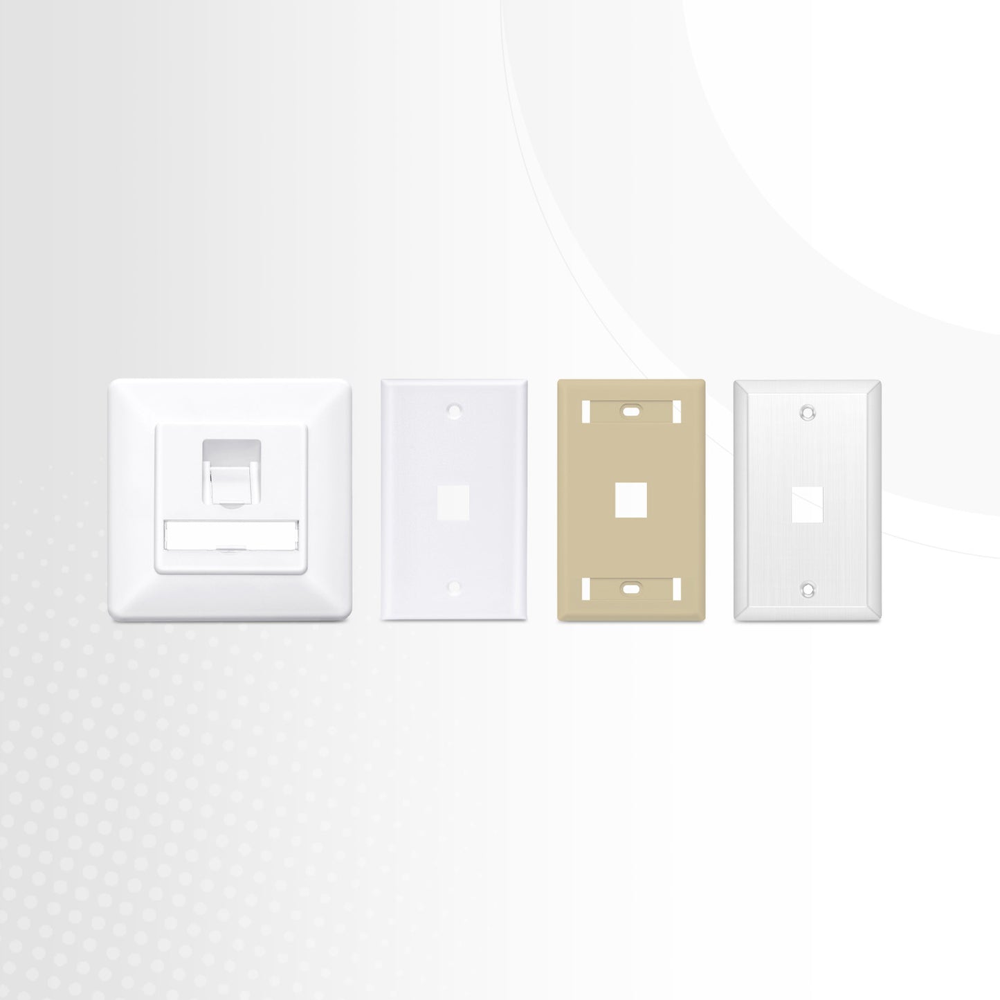 SyncEase One Port Keystone Single Gang Wall Plate, White
