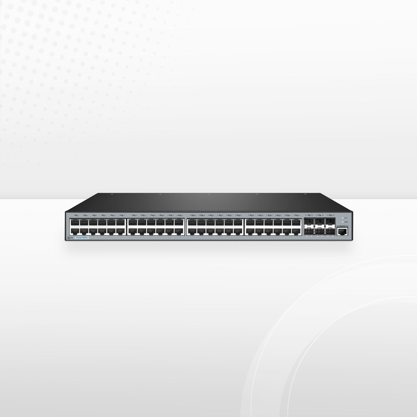 S5500-48T6S, 48-Port Gigabit Ethernet L3 Switch, 48 x Gigabit RJ45, with 6 x 10Gb SFP+ Uplinks, Support Stacking