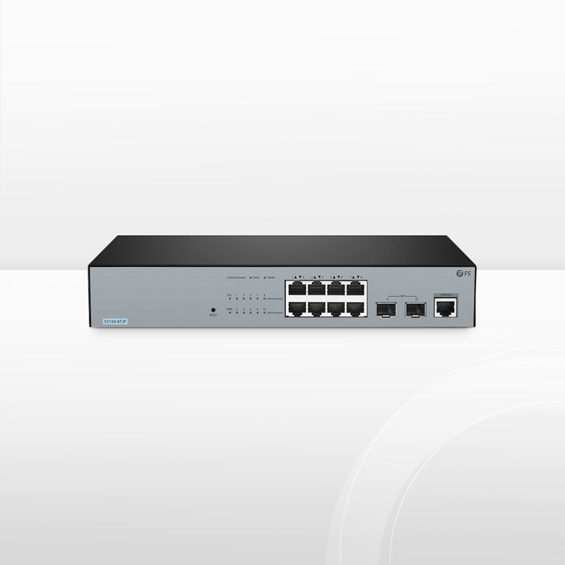 S3150-8T2F, 8-Port Gigabit Ethernet L2+ Compact Switch, 8 x Gigabit RJ45, with 2 x 1Gb SFP Uplinks, Fanless