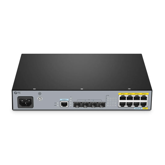 S3240-8P, 8-Port Gigabit Ethernet L2+ PoE+ Switch, 8 x PoE+ Ports@120W, with 4 x 10Gb SFP+ Uplinks, PicOS®, Fanless