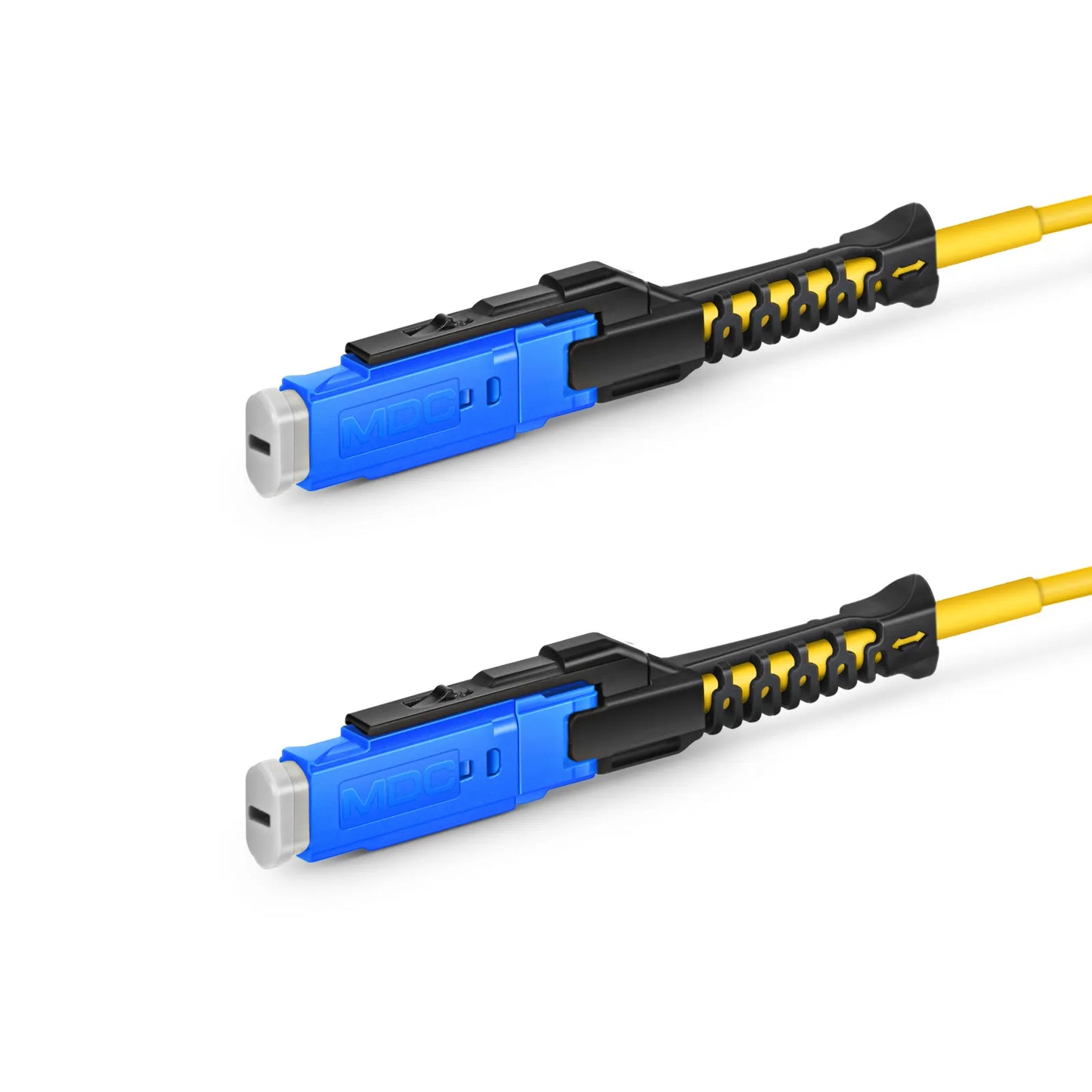 10m (33ft) Fiber Patch Cable, 2 Fibers, MDC UPC Duplex to MDC UPC Duplex Uniboot, Single Mode (OS2), Riser (OFNR), 2.0mm, Yellow, for 100/400/800G Network Connection