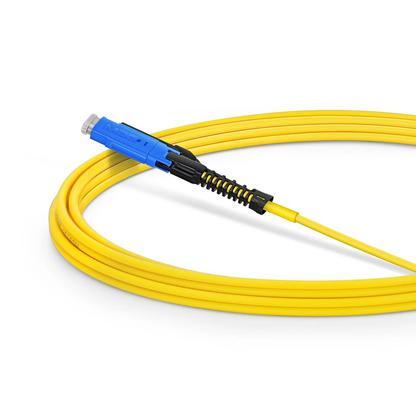 3m (10ft) Fiber Patch Cable, 2 Fibers, MDC UPC Duplex to MDC UPC Duplex Uniboot, Single Mode (OS2), Riser (OFNR), 2.0mm, Yellow, for 100/400/800G Network Connection