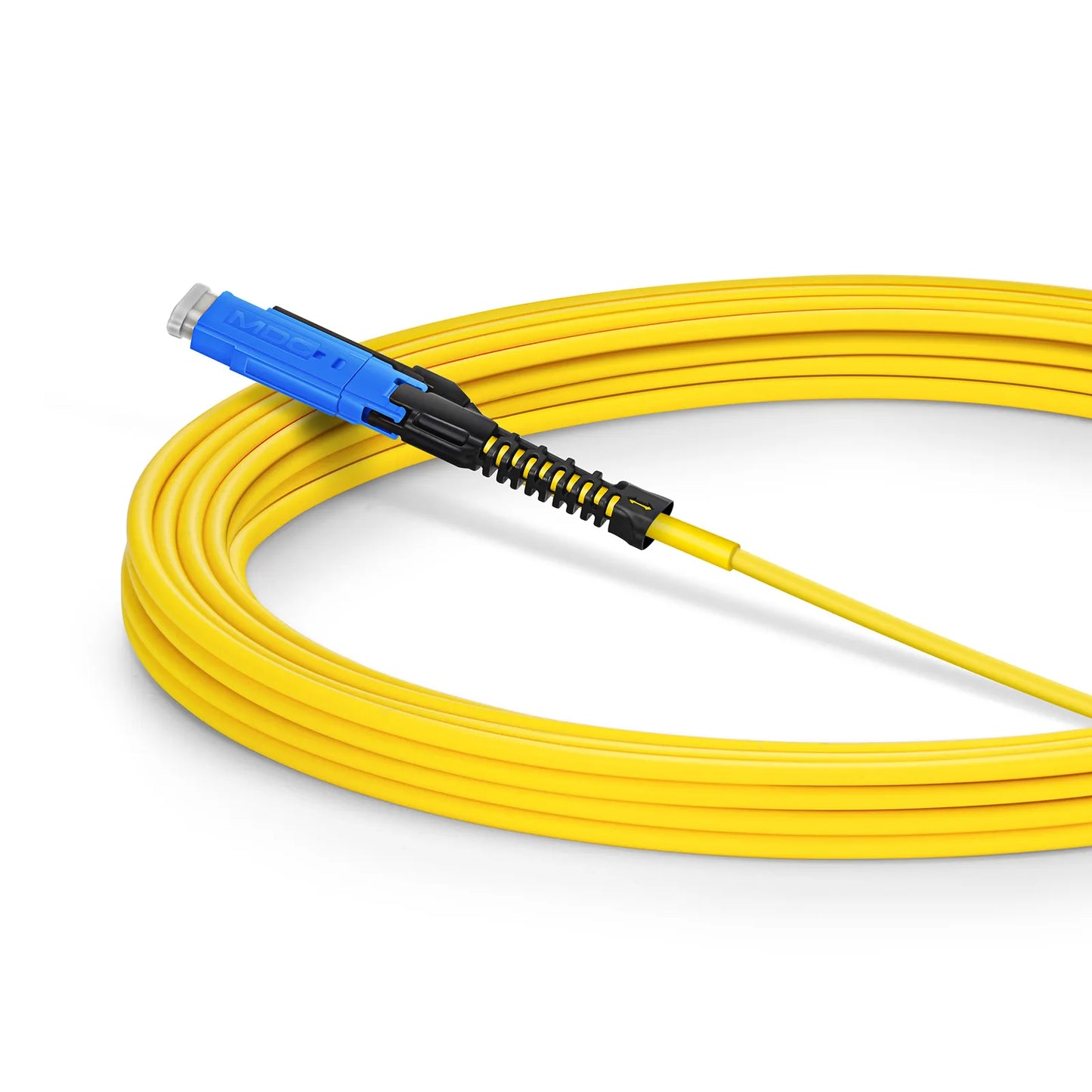 5m (16ft) Fiber Patch Cable, 2 Fibers, MDC UPC Duplex to MDC UPC Duplex Uniboot, Single Mode (OS2), Riser (OFNR), 2.0mm, Yellow, for 100/400/800G Network Connection
