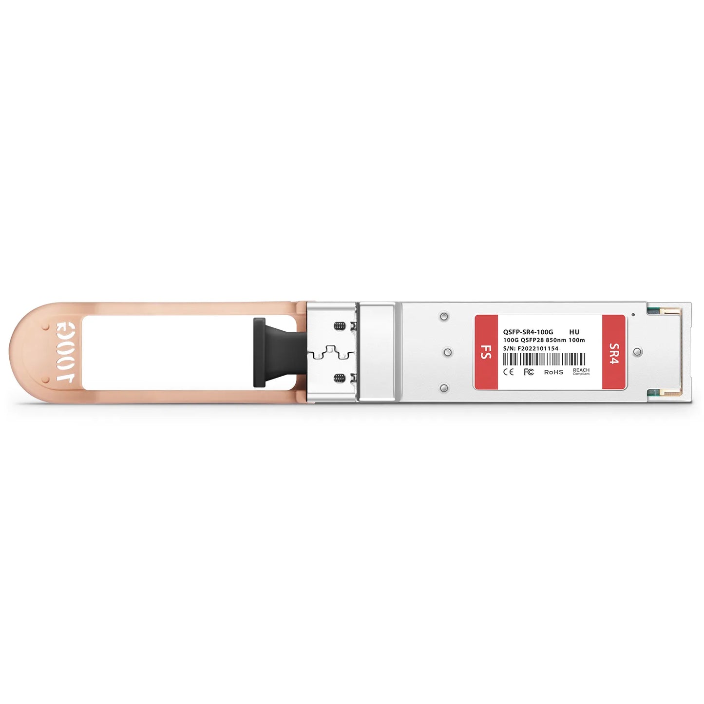 HW QSFP28-100G-SR4 Compatible 100GBASE-SR4 QSFP28 4 x 25G NRZ 850nm 100m DOM MPO-12/UPC MMF Optical Transceiver Module, Breakout to 4 x 25G-SR