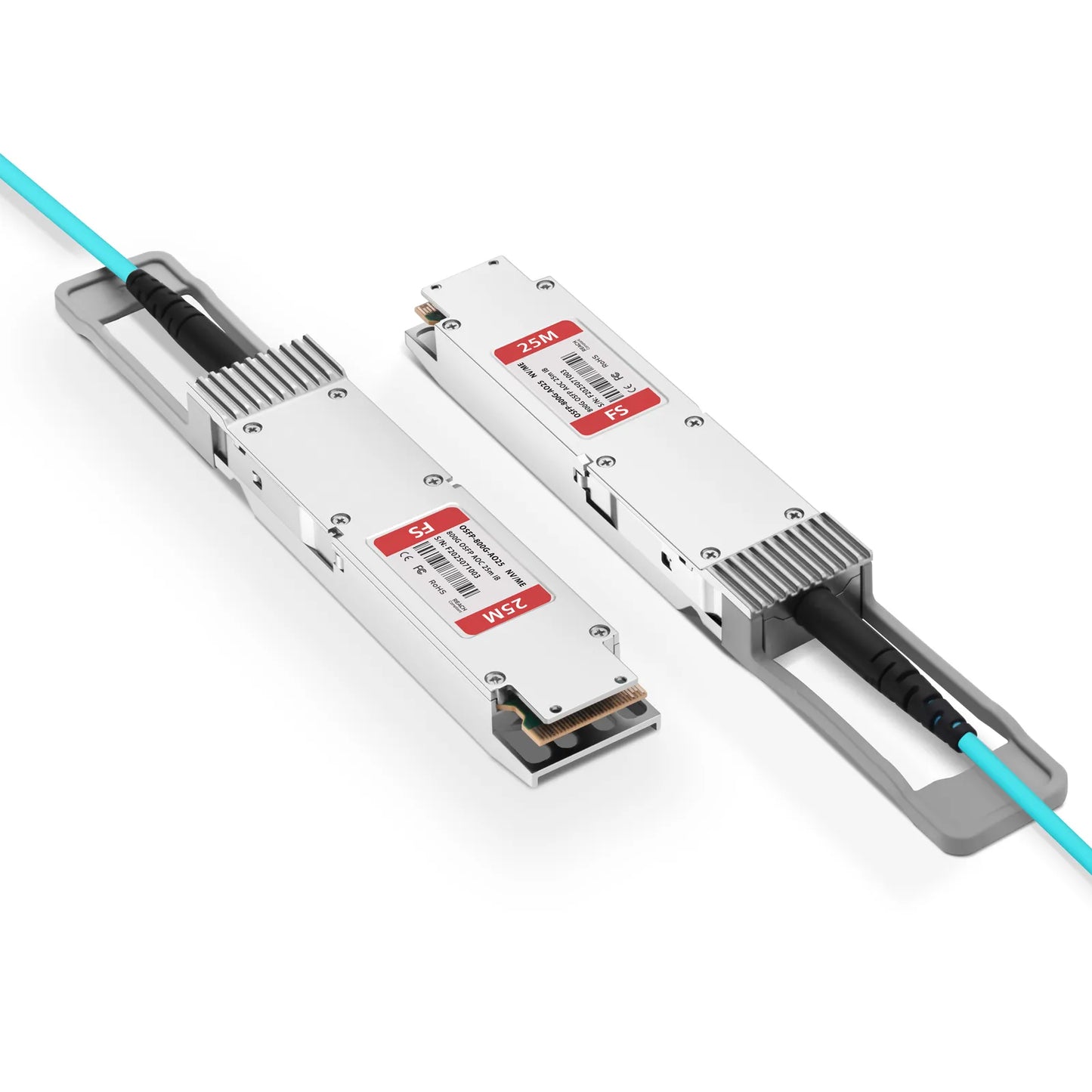 25m (82ft) NVIDIA/Mellanox Compatible 800G OSFP 8 x 100G PAM4 Finned Top InfiniBand NDR Active Optical Cable for Quantum-2 Switches