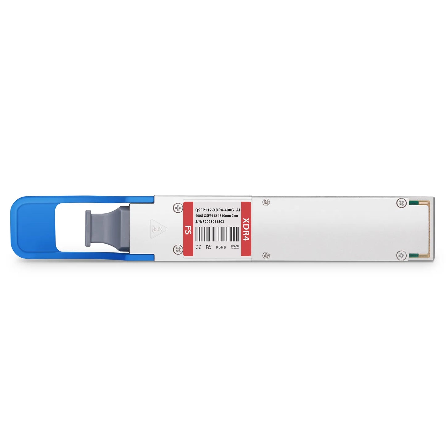 Arista Compatible 400GBASE-XDR4 QSFP112 4 x 100G PAM4 1310nm 2km DOM MPO-12/APC SMF Optical Transceiver Module, Breakout to 4 x 100G-FR