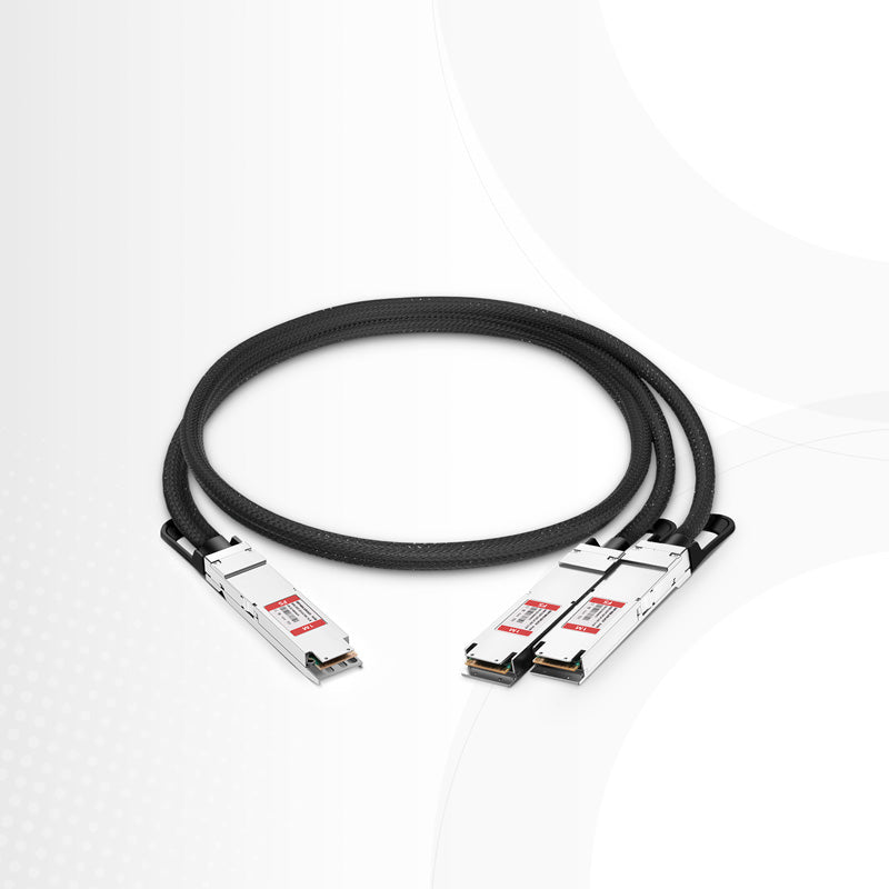 0.5m (2ft) NVIDIA/Mellanox Compatible 800G OSFP 8 x 100G PAM4 Finned Top to 2 x 400G OSFP 4 x 100G PAM4 Flat Top Ethernet Passive Direct Attach Copper Breakout Cable